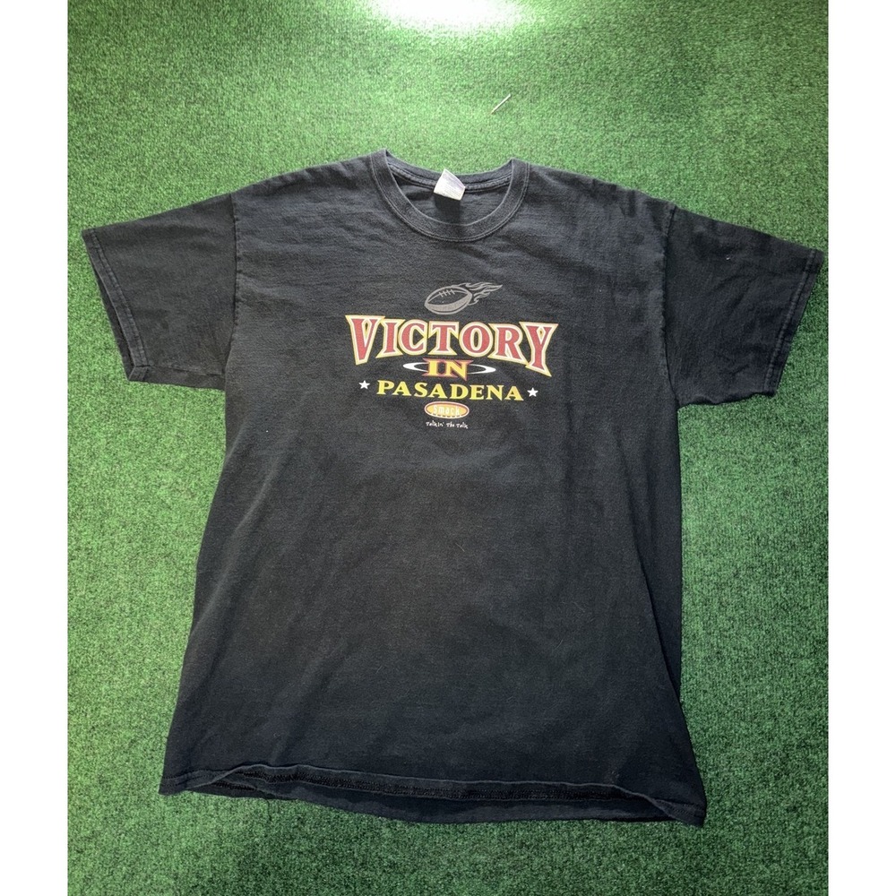Victory in Pasadena Black T-Shirt Mens Size L Gildan Ultra Cotton